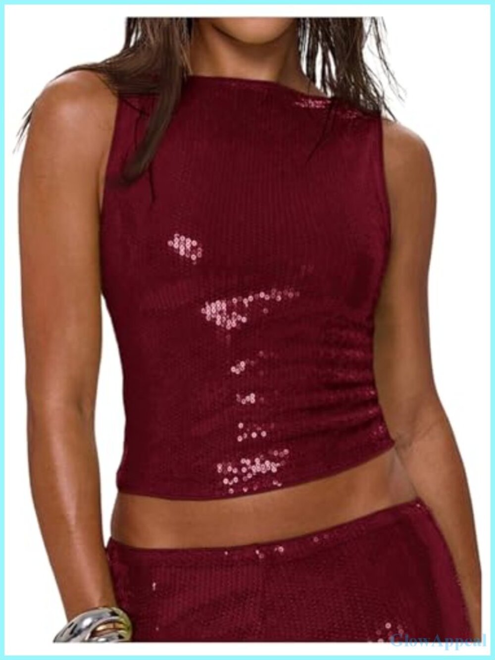 Sparkly Sequin Tank Top Going Out Rave Party Sleeveless Slim Fit Pullover